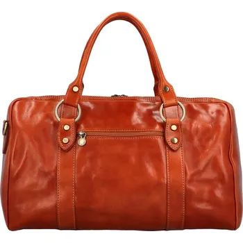 Kabelka Luxusní kožená cestovní taška Doxia, koňaková