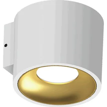 Nástěnné svítidlo Illuxtron Nástěnné válcové svítidlo Fido WL Teplota chromatičnosti: 2700 Kelvinů, Barva vnější / barva vnitřní: Bílá / Zlatá, Úhel vyzařování: 80° F42A03615B02