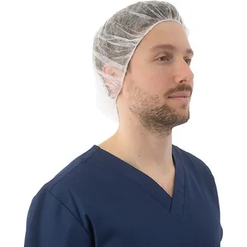 Jednorázová čepice Čepice z netkané textilie, BARET, 100 ks, bílá Velikost: L (53 cm)