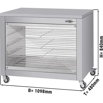 Lednice G.Gastro Ohřívací skříň režon s oboustranně posuvnými skleněnými dveřmi & 4 policemi - 1098 x 480 x 840 mm