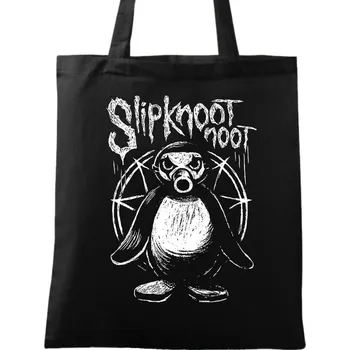 Nákupní taška Bavlněná taška Slipknoot Tučňák Pingu (Barva: Černá)