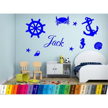 Samolepící dekorace Home Deco Nálepka na zeď - Mořské motivy se Jménem