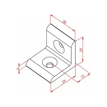 Příslušenství k 3D tiskárně Úhelníková spojka pro AL profily, více variant 30 mm