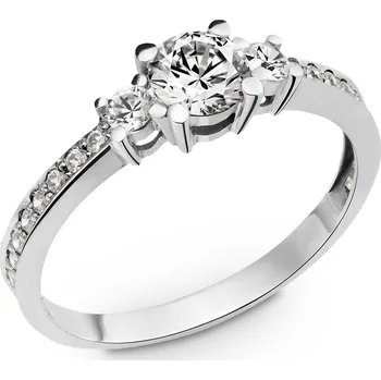 Prsten Zásnubní prsten z bílého zlata s přírodními diamanty 275.90 Velikost: 48