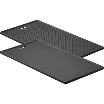 Oboustranná litinová grilovací deska 45x24 cm, smaltovaná Rösle 25440 (Rösle 25440 Grilovací deska vyrobená z litiny o rozměrech 45 x 24 cm)