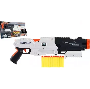 Dětská zbraň Teddies pistole na pěnové náboje plast 45 cm na baterie v krabici