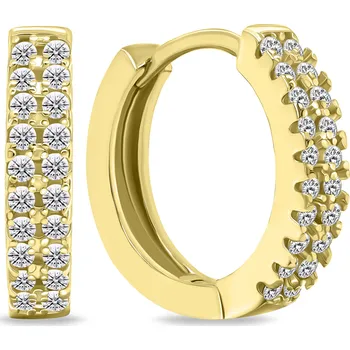 Náušnice Brilio Silver Nádherné pozlacené kruhy se zirkony EA703Y + 2 měsíce na vrácení zboží