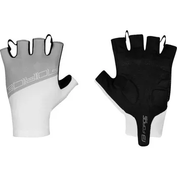 Cyklistické rukavice FORCE rukavice FORCE EVEN bez zapínání, šedo-bílé - XL