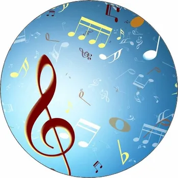 Jedlá dekorace na dort Jedlý papír vzor noty 19,5 cm