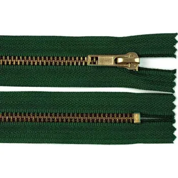 Zip Zdrhovadlo zip mosazný 22cm nedělitelný 6mm temně zelená