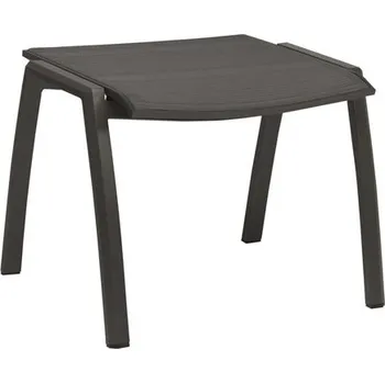 Taburet Stern Podnožka Kari, Stern, 58x49x44 cm, rám lakovaný hliník černý (black matt), výplet textilen linen grey