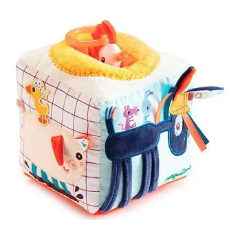Hračka pro nejmenší Lilliputiens Textilní kostka s aktivitami a překvapením - Farma