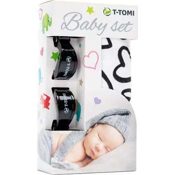 T-tomi Baby set bambusová osuška Black hearts