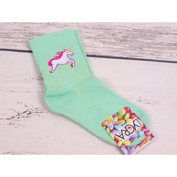 Ponožky Props JEDNOROŽEC zelenkavé velikosti ponožek: 20-21 ( EUR vel. 30-32)
