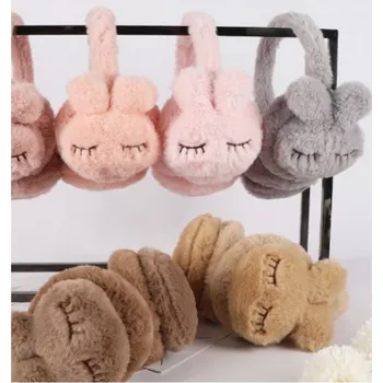 Klapky na uši Dětské klapky na uši, hnědý zajíček