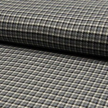 Galanterie Kostýmovka šedo-bílo-černé káro, š.140