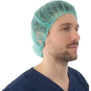 Jednorázová čepice Čepice z netkané textilie, BARET, 100 ks, zelená Velikost: L (53 cm)