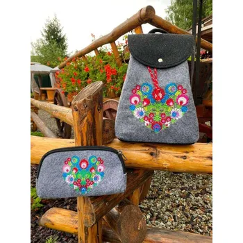 Dámský batoh + kapsička s folklórním motivem, VELIKOST UNI