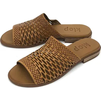 Dámské pantofle Dámské kožené pantofle 130-SB-03-2 Klop hnědá Barva: hnědá, Velikost: 38