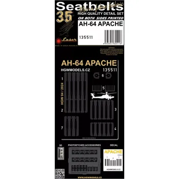 Plastikový model HGW 1/35 Seatbelts AH-64 Apache (laser)