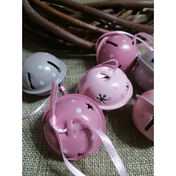 Vánoční rolničky Ø40 mm růžovo béžové, Barva Béžová