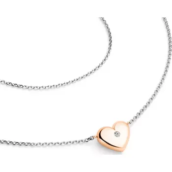 Náhrdelník Dámský náhrdelník bílé zlato 585/1000 přírodní diamant 0.012 ct G/SI srdce s 140019-NH01-BCV-DIA 140019-NH01-CV-DIA délka 40 cm