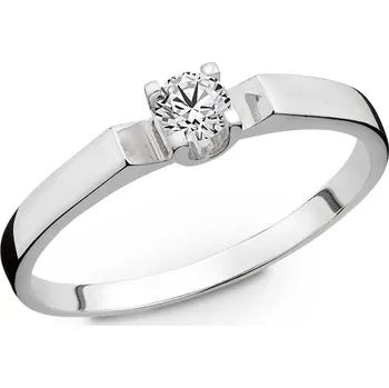 Prsten Prsten z bílého zlata s přírodním diamantem 281.90 Velikost: 53