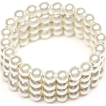Náramek Široký perleťový náramek z imitace pravých perel