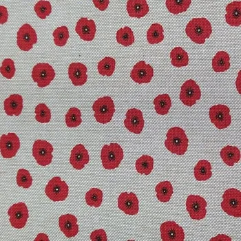 Režná látka s motivem vlčí máky, š.140 cm EU