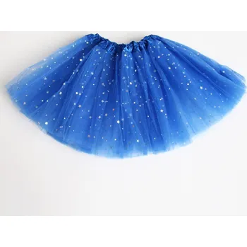 Dívčí sukně Dívčí tylová Tutu sukýnka krátká s hvězdičkami - více barev Tmavě modrá
