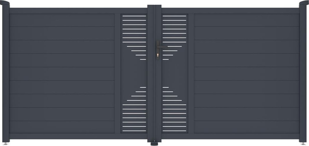 Brána G21 Marion 350x158 cm dvoukřídlá, antracitová