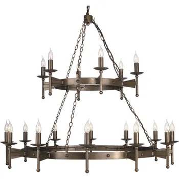 Elstead Středověký lustr CROMWELL, 18 zdrojů bronzová - Doprava zdarma
