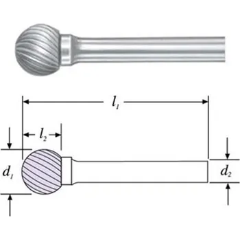 Fréza SGS 29128 (SD-5MZ) - Fréza technická SD- 5MZ kulová pr. 12x10,8mm, stopka 6mm