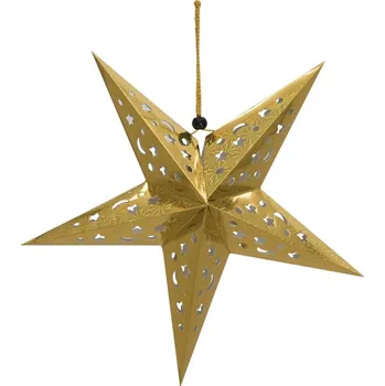 Vánoční dekorace Star Lantern, papírová hvězda 75cm, zlatá