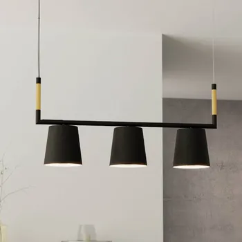 EGLO Závěsné svítidlo Lacey, délka 78 cm, černé, 3 světla, ocel černá, světlé dřevo, krémová 3 x 40 W - Doprava zdarma