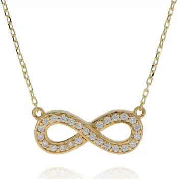 Náhrdelník Zlatý náhrdelník nekonečno se zirkony