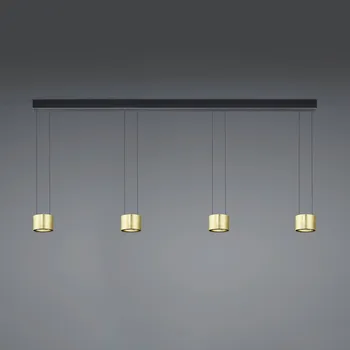 BANKAMP Luce elevata Impulse Flex LED závěs 4zdroj - baldachýn - výška 5 cm, délka 170 cm; Ø stínidel 12 cm černá, zlatá 4 x 12 W LED - Doprava zdarma