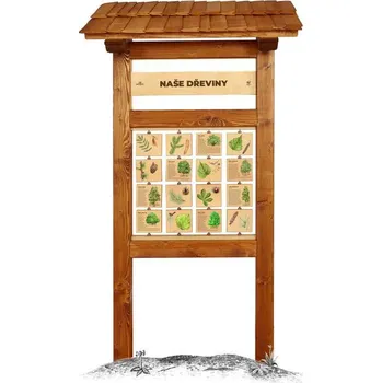 Hra na zahradu Houby Tabulky poznání L - edukační tabule venkovní dřevěná