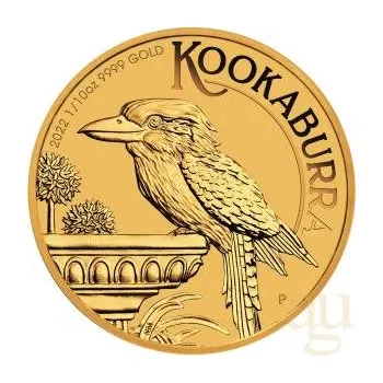 1/10 uncí zlatá mince Austrálie Kookaburra 2022