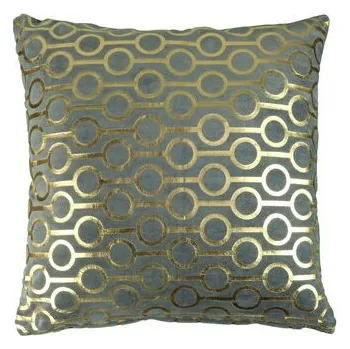 Polštář Designový polštář Ringo tmavě šedý se zlatým motivem