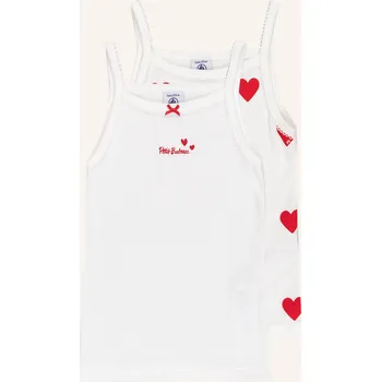 Petit Bateau Dívčí Top, 2 Kusy V Balení, bílá, 140
