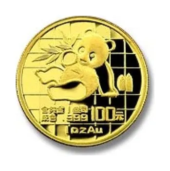 1/10 uncí zlatá mince China Panda 1989