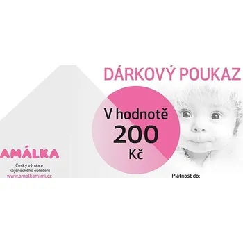 AMÁLKA DÁRKOVÝ POUKAZ v hodnotě 200 Kč, zaslaný emailem