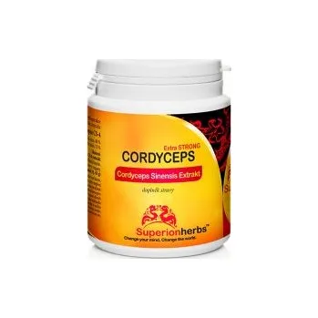 Zdraví Superionherbs Cordyceps, Extrakt 40% polysacharidů, 15% manitolu, 90 kapslí (tonikum pro zachování mládí)