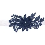 Podvazek tm.modrý krajkový Evelína - vel.S