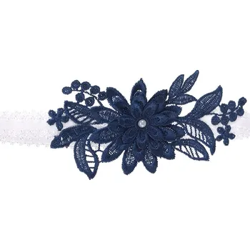 Podvazkový pás Podvazek tm.modrý krajkový Evelína - vel.S