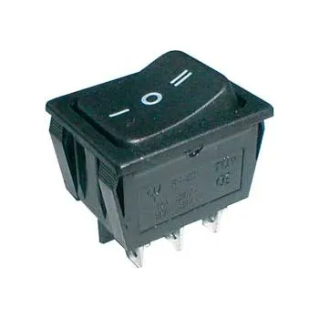 Přepínač kolébkový 3pol./6pin (ON)-OFF-(ON) 250V/15A černý
