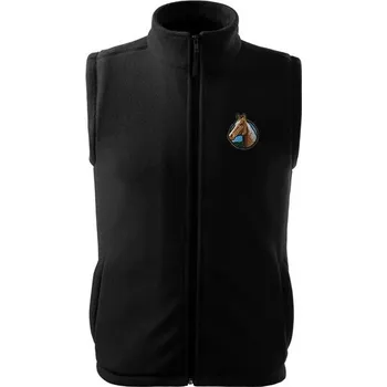 Dámská vesta Bontis Fleecová vesta s výšivkou Kůň - Černá | 2XL