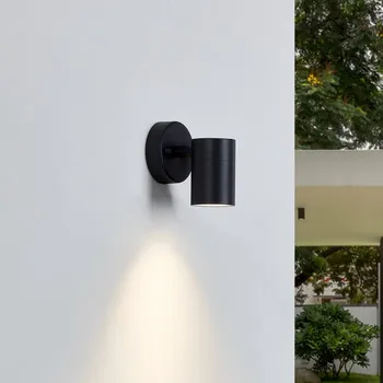 Venkovní osvětlení Venkovní nástěnné svítidlo Lindby Inaye, GU10, 12 cm, černá, hliník 1 x 10 W LED