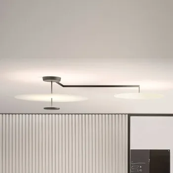Vibia Flat LED stropní světlo 3 zdroje Ø 90cm bílá - Ø stínidla - 90 cm, 70 cm bílý, černý LED celkem 75 W - Doprava zdarma
